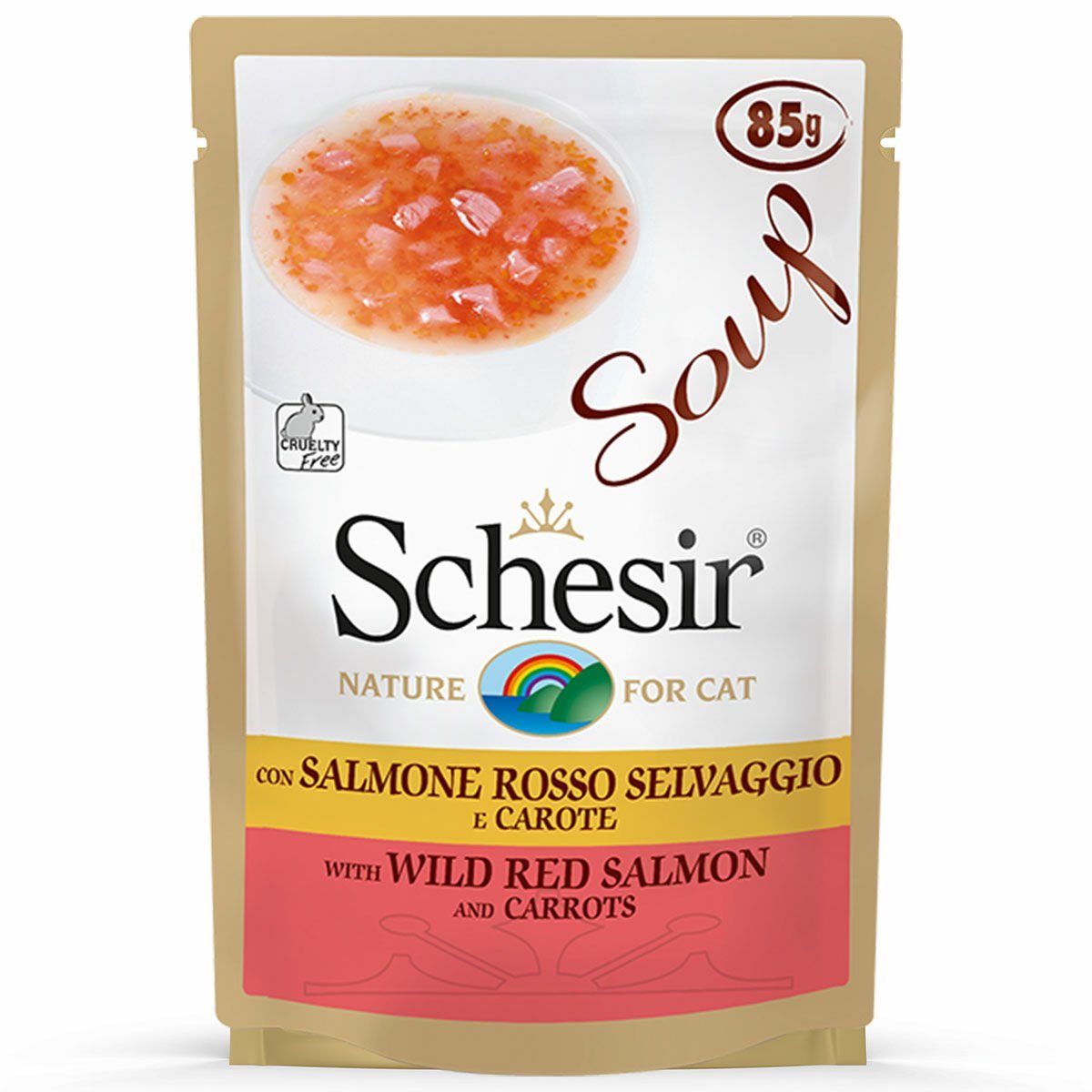 Schesir Cat Soup 85 gr Somonlu ve Havuçlu Çorba Yaş Kedi Maması