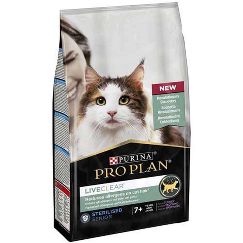 Proplan LiveClear +7 Hindili Alerjen Azaltan Kısırlaştırılmış Yaşlı Kedi Maması 1,4 Kg