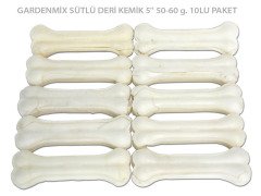 Garden Mix Sütlü Deri Kemik Köpek Ödülü 12 cm 50-60 gr. 10 Adet