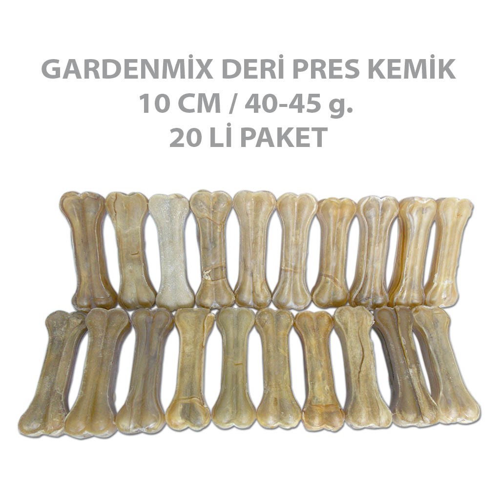 Garden Mix Pres Deri Kemik Köpek Ödülü 10 cm 40-45 gr. 20 Adet