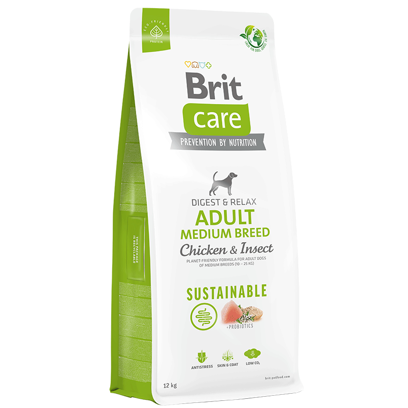 Brit Care Dog Sustainable Adult Medium Breed Chicken & Insect 12 kg Köpek Maması