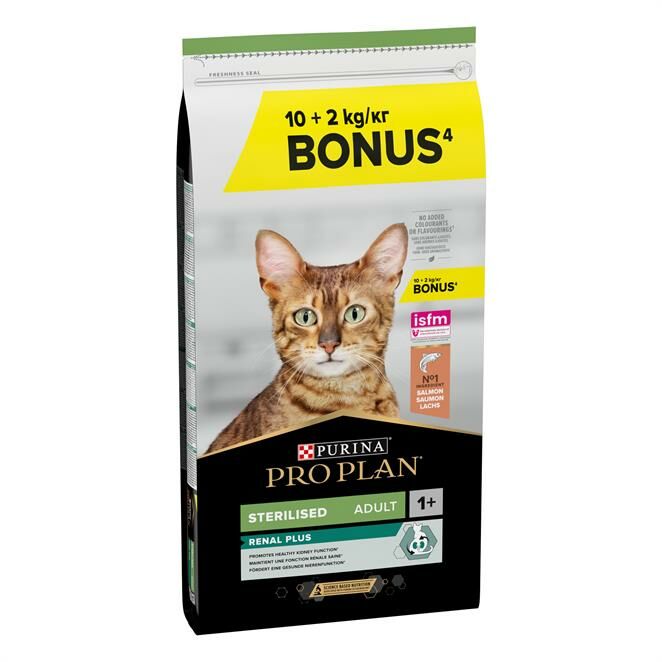 Proplan Sterilised Somonlu Kısırlaştırılmış Kedi Maması 10 Kg + 2 Kg