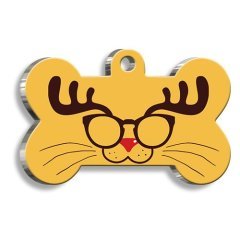 Pet Tag Art Glasses Cat Kemik Şekilli Kedi ve Köpek Künyesi