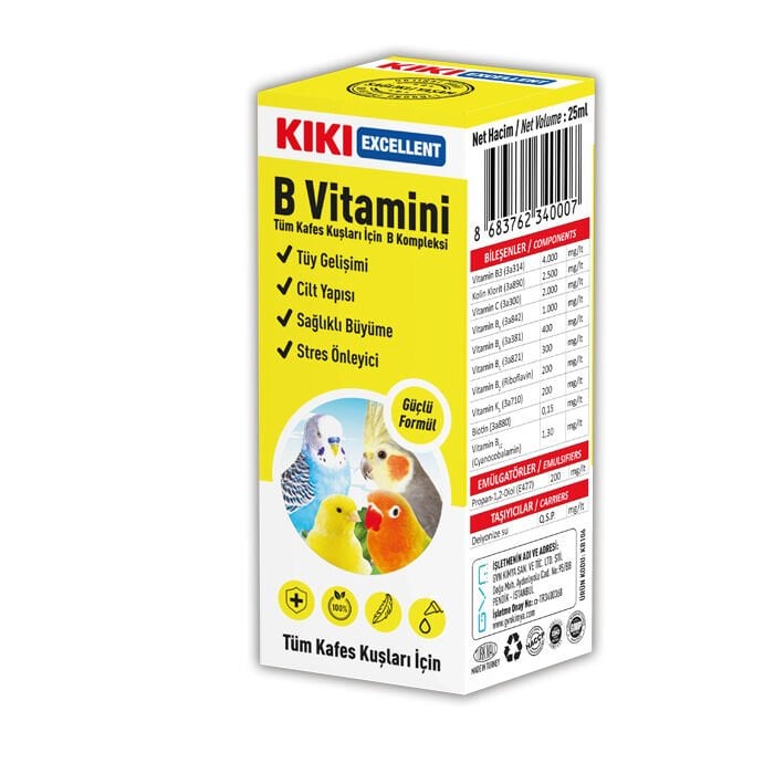 KIKI Kuş B Vitamini 25 ml 16 Adet