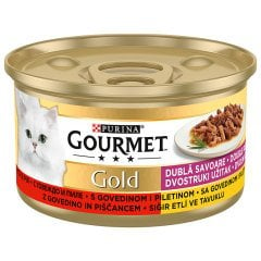 Purina Gourmet Gold Sığır Etli Tavuklu Konserve Kedi Maması 85 gr