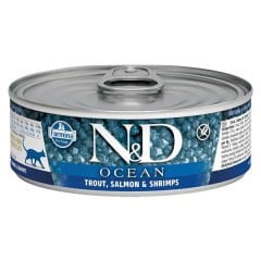 N-D Ocean Alabalıklı Somonlu Karidesli Yetişkin Kedi Konservesi 80 Gr