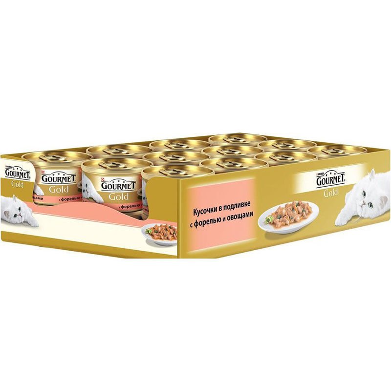 Purina Gourmet Gold Alabalık Sebze Kedi Yaş Mama 85 gr x 24 Adet