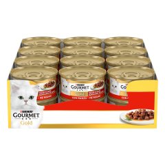 Purina Gourmet Gold Soslu Parça Sığır Etli Konserve Kedi Maması 85 gr x 24 Adet