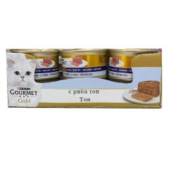 Purina Gourmet Gold Kıyılmış Ton Balıklı Kedi Yaş Mama 85 gr x 24 Adet