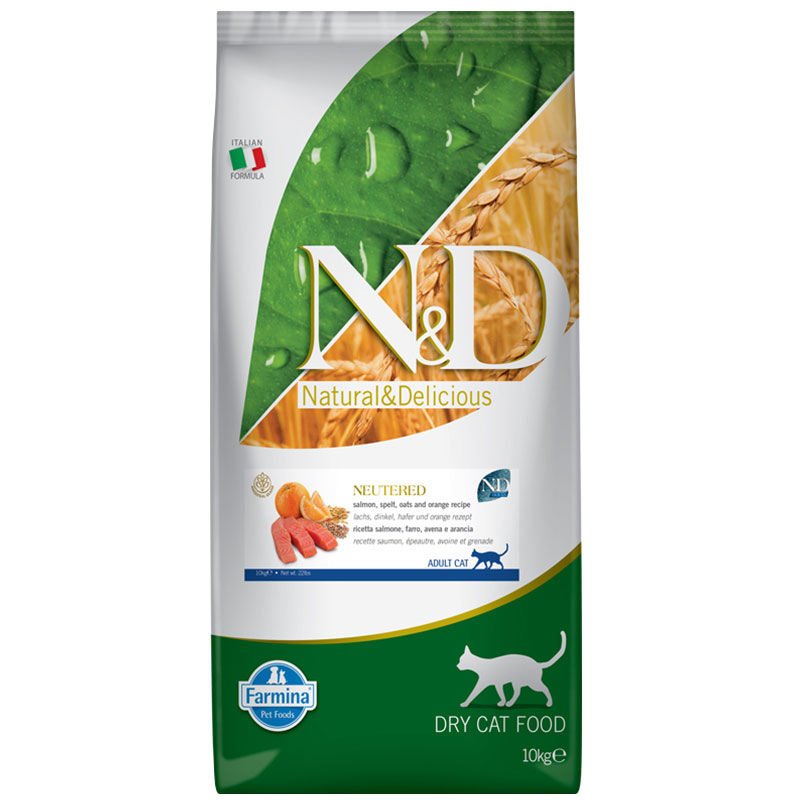 N-D Cat Neutered Düşük Tahıllı Somonlu Kısırlaştırılmış 10 Kg