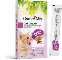 Garden Mix Kedi Krema Ödül Somonlu Biyotinli 15 gr x 5 adet