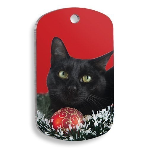Pet Tag Art Pet Tag Art - Yeni Yıl ve Noel Serisi Black Cat Asker Kedi Künyesi