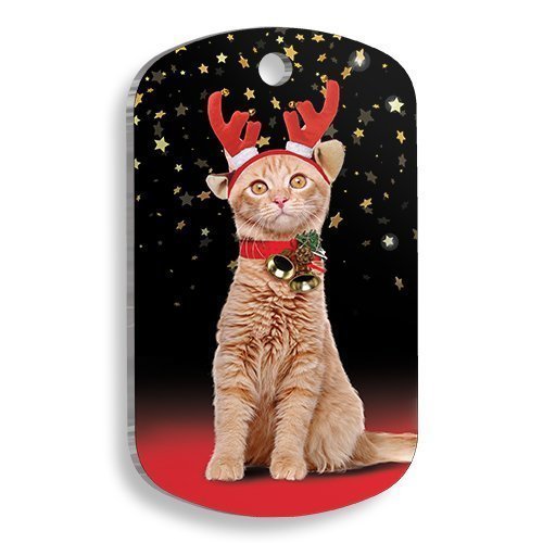 Pet Tag Art Pet Tag Art - Yeni Yıl ve Noel Serisi Deer Cat Asker Kedi Künyesi