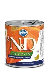 N-D Pumpkin Balkabaklı Tahılsız Kuzu Etli Ve Yaban Mersinli Starter Yavru Köpek Konservesi 285 Gr