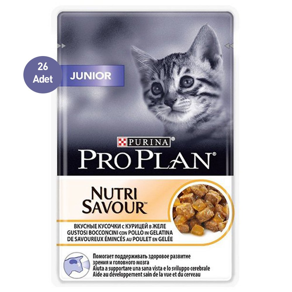 Proplan Junior Pouch Tavuklu Yavru Kedi Yaş Mama 85 gr x 26 Adet