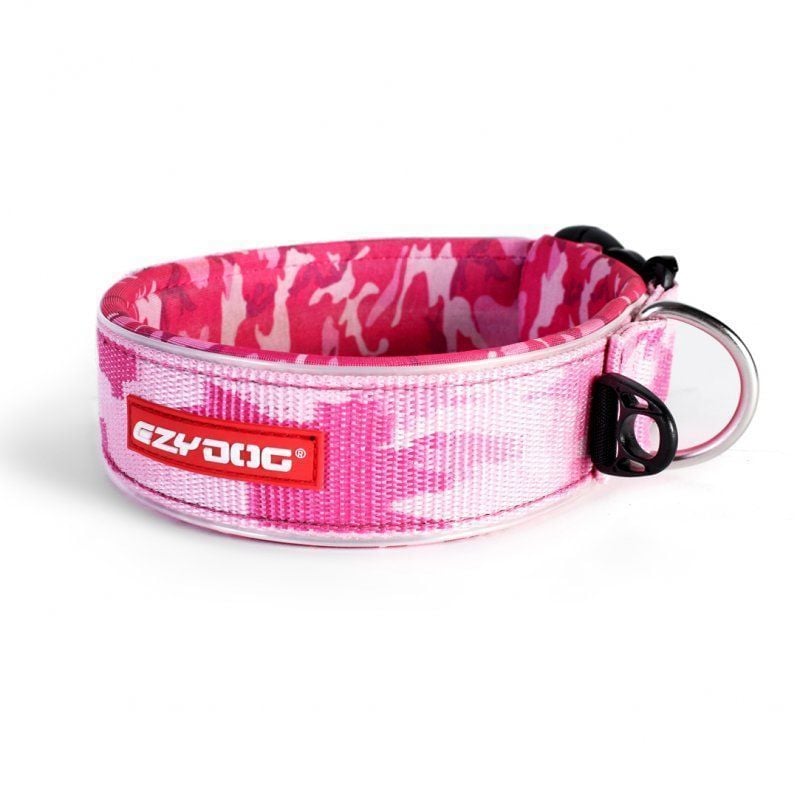 Ezydog Neo Classic Wide Büyük Köpekler İçin Geniş Boyun Tasması 2XL Pembe Kamuflaj