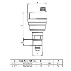 ECA Otomatik Purjör Havalandırıcı - Çekvalfli - 1 Kutu 40 Adet - 1/2'' - 120 °C
