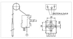 IMIT TR2/540359  (0-90°C) 150 Cm Spiralli Termostat-Çift Kontaklı İtalyan