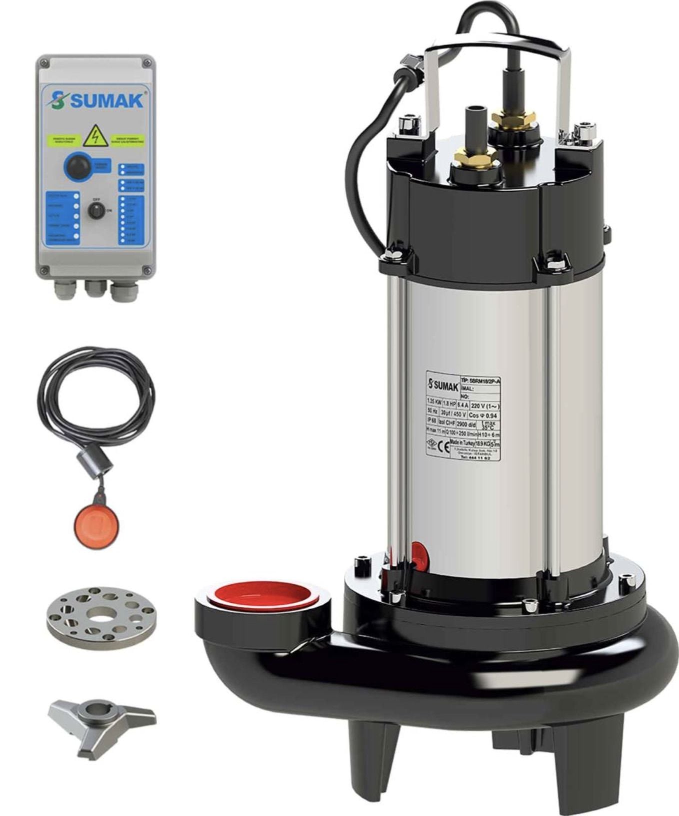 Sumak SBRT19/2 Bıçaklı Foseptik Dalgıç 1,8 HP / 2'' -380V