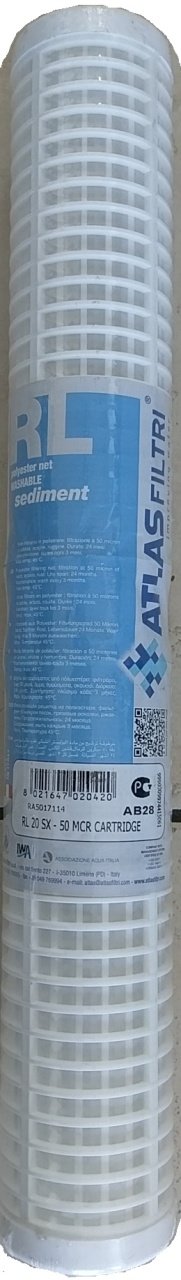 Atlas Yıkanabilir Kartuş - 20'' - 50µ - RA5017114