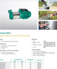 Wilo MSH 305M  Yatay Kademeli Pompa - 1,5 HP