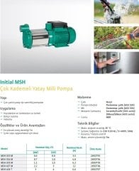Wilo MSH 408T Yatay Kademeli Pompa - 4 HP-380V