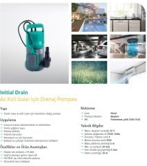 Wilo Drain 10.7  Drenaj Pompası - Az kirli sular için - Flatörlü - 0,7 HP
