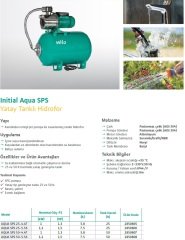 Wilo Aqua SPS 25-4.47  Hidrofor 25 Litre Tanklı / 5 Kat - 10 Daire- 1,3 Hp