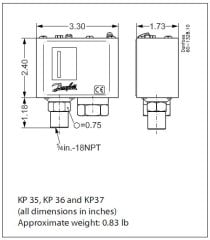 Danfoss KP 36 (2-14 Bar) 060-110866 - Presostat