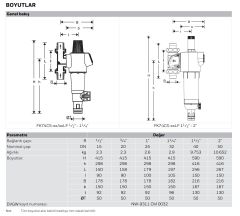 Honeywell FK74CS -1/2AA Basınç Düşürücülü Ters Yıkamalı Filtre 1/2''