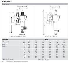 Honeywell FK74CS -1AA Basınç Düşürücülü Ters Yıkamalı Filtre 1''