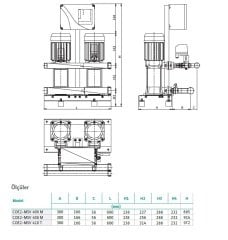 Wilo Coe2 - MSV 410 T Hidrofor/ 14 Kat - 60 Daire-380 Volt