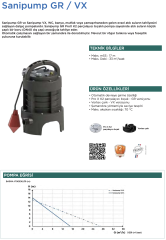 SFA Sanipump GR S Öğütücü Bıçaklı Dalgıç - 1500 Watt - 220 V - Fransız