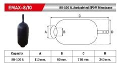 Euromax Membran 80/100 Litre - Kulaklı Tip D80