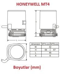 Honeywell MT4-230-NC  FanCoil Motor - 220V-Normalde Kapalı - Strok 4 mm