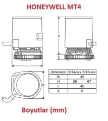 Honeywell MT4-024-NC  FanCoil Motor - 24V-Normalde Kapalı - Strok 4 mm