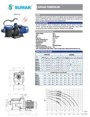Sumak SMHT 150 T - 1,5 HP Filtreli Havuz Pompası - 380V - 2''