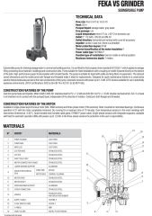 DAB Feka Vs Grinder  1000 MA Parçalayıcı Bıçaklı Dalgıç Pompa  1,36 HP