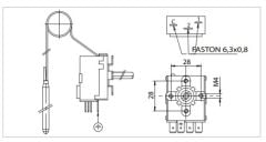 IMIT TR2/540375  (0-90°C) 200 Cm Spiralli Termostat-Çift Kontaklı  IMIT İtalyan