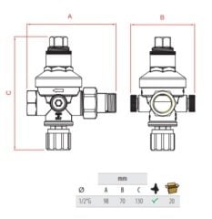 Farg 503 - 1/2'' Oto. Kazan Doldurma Vanası - Manometreli  (0,2-4 Bar)