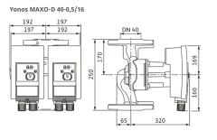 Wilo Yonos Maxo D 40/0,5-16 İkiz Sir. Pompası - DN40 - 25 cm