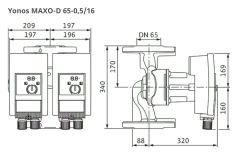 Wilo Yonos Maxo D 65/0,5-16 İkiz Sir. Pompası - DN65 - 34 cm