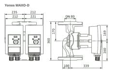 Wilo Yonos Maxo D 80/0,5-12 İkiz Sir. Pompası - DN80 - 36 cm