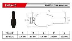 Euromax Membran 80/100 Litre - Delikli D80
