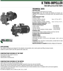 Dab K 55/50 T Çift Kademeli Pompa 2,5 HP - Sıcak Su