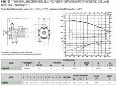 Dab K 90/100 T Çift Kademeli Pompa 5,5 HP - Sıcak Su