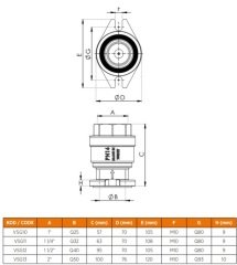 Mirox Oval Flanşlı-Glenli Çekvalf - 11/2''