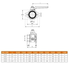 Mirox Oval Flanşlı-Glenli Küresel Vana - 1½'' - DN40