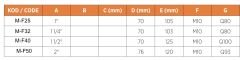 Mirox Hidrofor Flanşı Pirinç  1¼'' (M-F32)