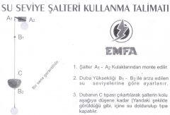 Emfa Su Seviye Şalteri Kontaklı - İpli Şalter